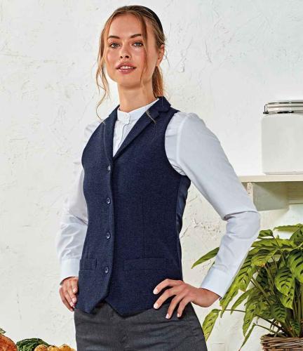 Premier Ladies Herringbone Waistcoat - NAV - S